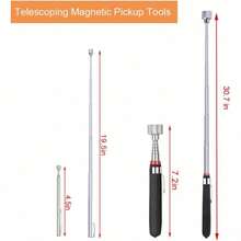3 Packs Telescoping Magnet Pick-Up Tool Set - Retrieving Telescoping Magnet Pickup Tools,Extendable Magnetic Pick Up Tools,Bendable Spring Magnet Stick - Default - View 4