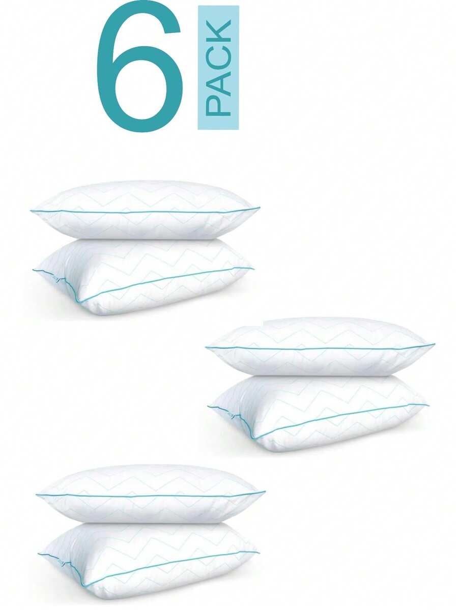 Soñare Almohadas 6 Pack Zigzag Estandar Tradicional Blanca - Blanco - Ver 1