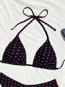 Bộ bikini hai mảnh chấm bi dành cho nữ, kiểu dáng nghỉ mát biển, thích hợp cho mùa xuân/hè. - Nhiều màu - Xem 6