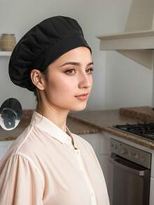 4pcs Chef Hats, Adjustable Catering Service Hair Nets, Reusable Washable Mesh Caps - All Fabric - View 9