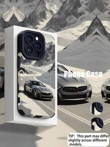 1pc Fashion Snowcapped Mountain Car Pattern Vertical Faux Leather Texture Durable Soft Phone Case, Suitable As Birthday, Holiday Gift For Friends, Family, Couples, Fits IPhone17/IPhone17 Air/IPhone17pro/IPhone17pro Max/IPhone16/IPhone16 Plus/IPhone16pro/IPhone16pro Max/IPhone15/IPhone15 Plus/IPhone15pro - Multicolor - View 1