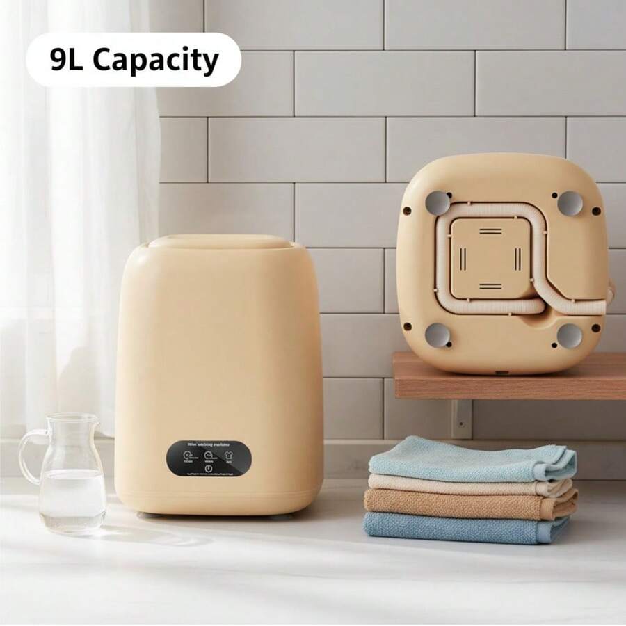 9L Folding Washing Machine,  Mini Washing Machine And Spin DryerWith Timing, 3 Modes Deep Cleaning, Portable Washing Machine Automatic Home, For Mini Special Portable Underwear Socks Washing God, For Short Sleeve, Underwear, Socks, Camping, RV, Travel - Xem 1