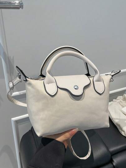 2025 Winter New Leopard Print Dumpling Handbag, Fashionable Casual Tote Bag With Large Capacity And Vibe