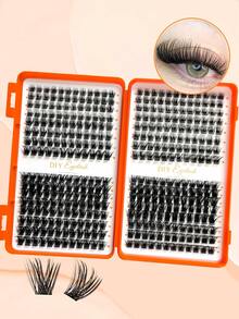 384pcs Clusters, Individual Cluster Lashes, DIY Lash Extension Crossed Wispy Soft Daily Cluster Lashes Thin Band Natural False Eyelashes - CC - View 5