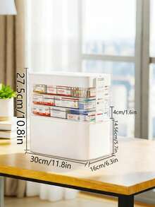1/2/3/4/5layers Medicine Storage Box Organizer Portable First Aid Kit Box Empty With Handle, Multipurpose Medical Supply Organizer With Removable Tray, White - White - View 8