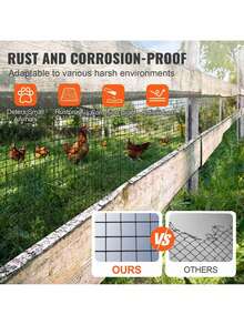 Hardware Cloth, 24" X 50' Galvanized Wire Mesh Roll, 16 Gauge Chicken Wire Fence Roll, Vinyl Coating Metal Wire Mesh For Chicken Barrier, Rabbit Snake Fences, Poultry Enclosures - Black - View 5