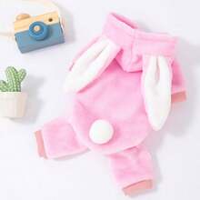 1pc Pet Hoodie, Cute Rabbit Design, Autumn/Winter Cat/Dog Sweatshirt Suitable For Small/Medium Pets - Pink - View 12