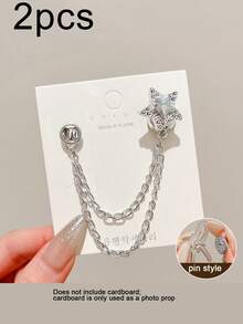 2pcs Heart/Bow Faux Pearl Denim Pant Leg Clips, Used To Prevent Pant Leg Dragging, Non-Slip Shoe Buckle, Pant Length Adjuster, Prevent Pant Leg Dragging On Ground, Suitable For Jeans And Pants - A - View 12