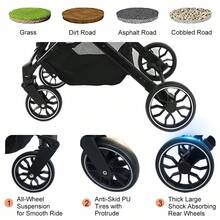 High View Stroller, Seat Converts To A Recliner, 2-In-1 Stroller, No Need To Transition From Birth To 3 Years, Foldable Stroller, Travel Essential, Baby Essentials, Reversible Seat - Black - View 7
