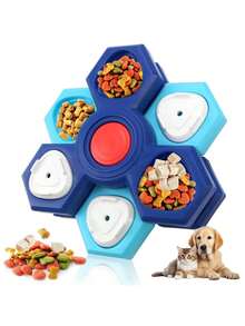 2/3/4 Tier Rotating Pet Dog Bowl, Cat Dog Multi-Layer Feeding Dish Interactive Puzzle Game Anti-Choke Bowl, Pet Supplies, Light Blue, Dark Blue, Ideal Dog Gift - 10ml - View 13