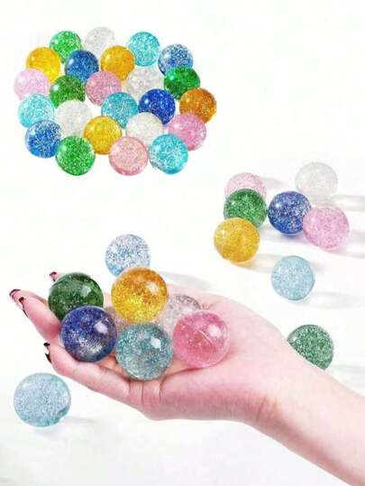 20pcs Shiny Bouncy Balls, Vibrant Colors - Ideal For Teen Parties, Prizes And Goodie Bags. Suitable For Ball Games, Rewards, Sewing Party Favors, Easter Bulk Purchases, Mermaid Party Gifts And Princess Party Favors