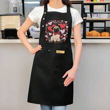 1-Piece Christmas Holiday Gift Exquisite Pattern Printed Kitchen Apron| Adjustable Strap Polyester Apron Suitable For Home Cooking, Restaurants, Food Trucks, And Food Service Uniforms - AZX0001 - 查看 4