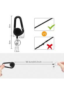 1/2/3 buah Gantungan Kartu Identitas yang Dapat Ditarik dengan Carabiner, Klip Gantungan Kartu Identitas Elastis, Klip Gantungan Kunci Kartu Identitas yang Dapat Ditarik, Cocok untuk Perawat, Dokter, Pekerja Luar Ruangan, Plastik Bulat Mudah Ditarik, Tali Gantungan Carabiner yang Dapat Ditarik untuk Sekolah, Mobil, Aksesoris Tas Gaya Y2K Goth, Hadiah untuk Ibu, Ayah, Wisuda, dan Guru - Hitam - View 12