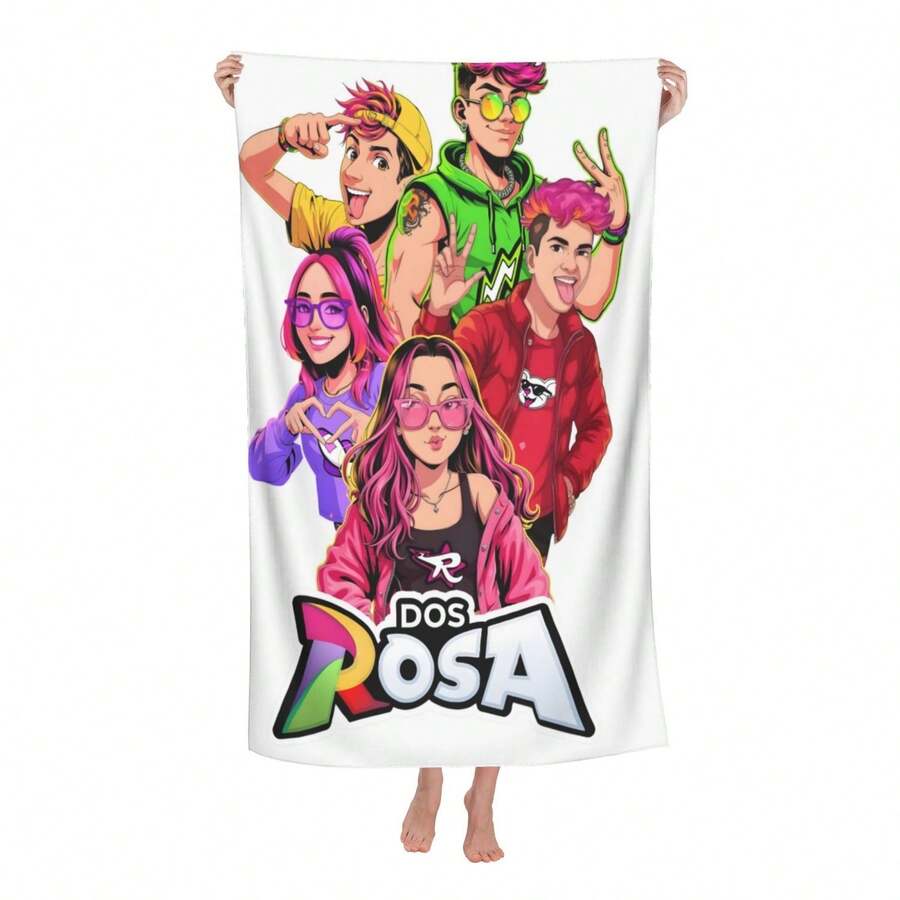 An Emily Vick Character Beach Towel, Soft To The Touch And Featuring A Striking Design, Comes With Vibrant Prints As Well As Classic Patterns, Making It Suitable For Swimming, Sports, Beach Outings, C - Trắng - Xem 1
