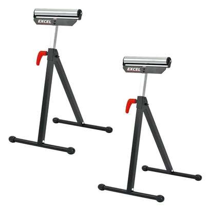 Heavy Duty Roller Stand Adjustable Extending Arm For Easy Storage Twin Pack