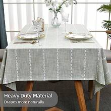 Table Cloth For Rectangular Table Natural Tablecloth For Outdoor Cotton Linen Looking Fabric Table Cover For Kitchen Garden Green 135x135 Cm  Dfe - Bgreen - View 4