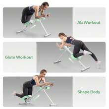 MERACH Ab Machine With Two PullCords, Adjustable Ab TrainerGym Equipment For CoreWorkout At Home, Foldable,Knee Support, AbdominalExercise Machine For Home,Core Training System - White-green - View 4