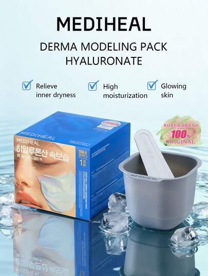 Mediheal 28g/0.99oz Hyaluronic Acid Soft Face Mask Pack, Deep Hydrating Care, DIY Reusable Gel Mask, Suitable For Dry & Dehydrated Skin