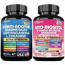 Soothe & Smooth Bundle - Zoyava Cortisol And Myo-Inositol All-In-One Supplement - Multivitamin Combo With Extra Strength Ingredients - MADE IN USA - 1set - View 7