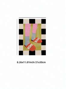 1pc Frameless Home Decor Wall Art, Cozy Slipper Illustration For Living Room Bedroom, Fashionable Interior Poster Canvas Print For Room Decor, Dorm Essentials, Birthday Gift And Party Decoration, Aesthetic Room Decor, Prints For Wall, College Dorm Room Essentials, Home Decoration, Unique Housewarming Gift Idea. - Cartoon - View 12