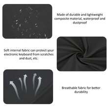 Housse de protection pour clavier de piano numérique, noire, imperméable, anti-poussière et résistante à l'usure, avec bord élastique, facile à nettoyer, accessoire pour instrument de musique, protection du piano à la maison. - Noir - Voir 7