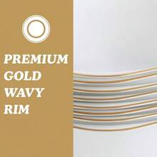 Stunning Organic Square Bowls White With Gold Rim - 6 Oz. Pack Of 10 - Elegant Design - Parties, Events Special Occasions - 6盎司+白色帶金 - 查看 3