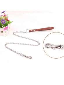 链条狗牵引绳，镀层，带柔软衬垫手柄，适用于小型犬 - 彩色 - 查看 5