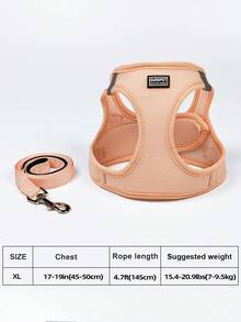 1 Set Correa y Arnés Reflectante para Gato/Perro - Chaleco de Malla Transpirable con Correa de Nailon Acolchada Adecuado para Perros Pequeños a Medianos, Diseño de Doble Argolla en D Sin Estrangulamiento - Multicolor - Ver 23