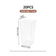Square Dessert Cups, Plastic High Straight Square Mousse Cups, Cake Cups, Buffet Cups And Salad Cups, Set Of 10/20/50 - - - View 9