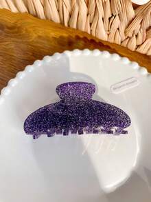 1pc/4pcs Shiny Casual ABS Plastic Cream Glitter Claw Clips, Large Hair Claw For Updo Hairstyles - Multicolor - View 12