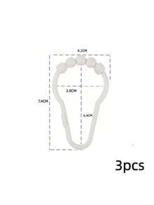 3个浴帘挂钩，浴室挂钩，窗帘挂钩，塑料浴帘挂钩，带滚轮的浴帘挂钩，防水防锈，浴帘挂钩环，双钩浴帘挂钩，浴帘挂钩，适用于浴室、卧室、厨房、露台、衣柜等。耐用、防水、防锈，带滑动杆和浴帘挂钩。 - A - 查看 6