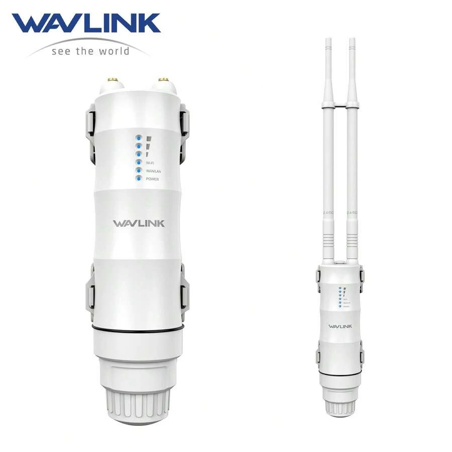 WAVLINK AC1200 High Power Outdoor WiFi Extender & Access Point,Long Range Weatherproof IP67 Dual Band 1200Mbps,PoE Powered With 7dBi Antennas For Yard,Parking Lot & Outdoor WiFi Coverage - View 1