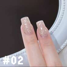 12毫升/瓶 2026新款派对薯片裂纹闪粉钻石亮片凝胶指甲油，美白，蓝色，粉色，超亮绿色，紫色闪粉，透明，适用于脚趾，UV灯，美甲沙龙用品 - 彩色 - 查看 11