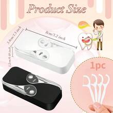 1-Pack Dental Floss Picks Holder Dispenser Portable Travel Floss Picks Box Adult Toothpick Storage Box Suitable For Travel And Business Trips - 1PC - Random Color - View 2