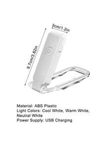 USB Rechargeable Foldable Reading Light, Eye-Caring Night Light For Reading, 3 Light Colors, Portable Book Clip Lamp, Bookmark Reading Light, Bedside Lamp - One Size Fits All - View 11