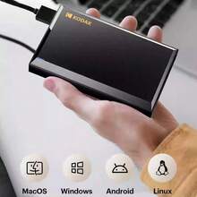 Kodak 柯达移动硬盘 2TB 原装高速 5Gbps 游戏外置硬盘 1TB 大容量硬盘 500GB 闪存 5400 转/分 - 黑色 - 查看 9