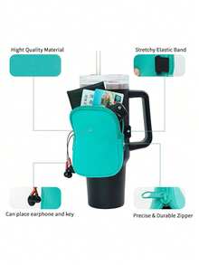 40oz Neoprene Insulated Tumbler Sleeve & Coin Purse, Wetsuit Material Anti-Slip Elastic Bottle Holder - Multicolor - View 2