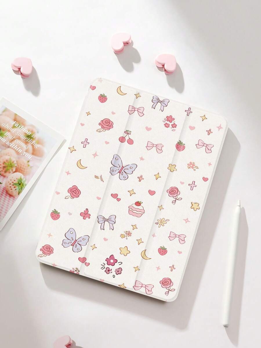1 chiếc ốp bảo vệ máy tính bảng thiết kế hoa và nơ tối giản, tương thích với các dòng máy 10.2", Pro 11" 2021/2020/thế hệ thứ 10, (A16) 11" thế hệ thứ 11 2025, Galaxy Tab A8 10.5" 2022, Matepad 10.4"/Tab, có khe cắm bút cảm ứng, chống rơi, giá đỡ máy tính bảng, tự động tắt/mở màn hình, quà tặng lãng mạn. - Nhiều màu - Xem 1