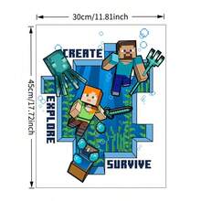Pegatina de pared extraíble de PVC de Minecraft Escape, decoración del hogar, fiesta, regalo de cumpleaños - Multicolor - Ver 20