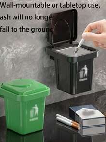 Bộ 1/2 thùng rác và gạt tàn thuốc sáng tạo, gắn tường, có nắp đậy cá nhân hóa cho phòng tắm, nhà cửa, sử dụng hàng ngày và trong các dịp lễ. - không có - Xem 3