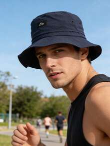 1pc Outdoor Hiking Camping Fishing Sun Hat, Unisex Breathable Quick-Dry Bucket Hat With Drawstring (Collapsible) - A - View 9