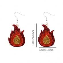 1 Đôi bông tai hình ngọn lửa, phụ kiện trang sức bằng acrylic, phong cách Punk Y2K độc đáo, sáng tạo. - Nhiều màu - Xem 9