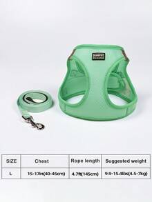 1 Set Correa y Arnés Reflectante para Gato/Perro - Chaleco de Malla Transpirable con Correa de Nailon Acolchada Adecuado para Perros Pequeños a Medianos, Diseño de Doble Argolla en D Sin Estrangulamiento - Multicolor - Ver 15