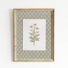1pc Unframed Watercolor Daisy Plant Wall Art Print, White Petals Golden Center Green Leaves Illustration, Farmhouse Style Vintage Aesthetic Poster For Living Room Bedroom Decor, Poster, Retro Decor, Essential For College Dorm - Watercolor Daisy Plants - View 1