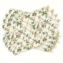 4pcs Placemat  Single Sided Printing 12x18 Inch Placemats, Floral Trellis Seamless Pattern, Garden Flower Repeat Pattern, Kitchen, Dining Table, Home Decoration Placemats Dyd28 - Multicolor - View 2