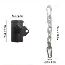 1in/2in Barbell Adapter T-Bar Row Pulley Attachment Chain, Compatible With Standard Barbells For Strength Training And Core Workouts In Home Gym - Black - View 7