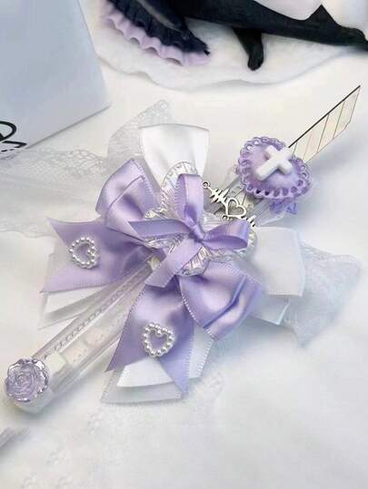 1Pc Purple Bow Handmade Knife Exquisite And Dreamy Sweet Art Knife Is A Must-Have Tool For Unpacking Packages And Making Crafts Suitable For Daily Use