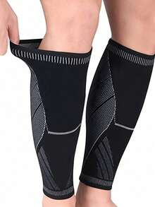 1 Pair/2 Pairs Leg Compression Sleeves For Men & Women - Calf Compression Sleeves Without Feet - Shin Splint Compression Leg Sleeve For Running, Fitness, Basketball, Cycling, Leg Support - Black - View 5