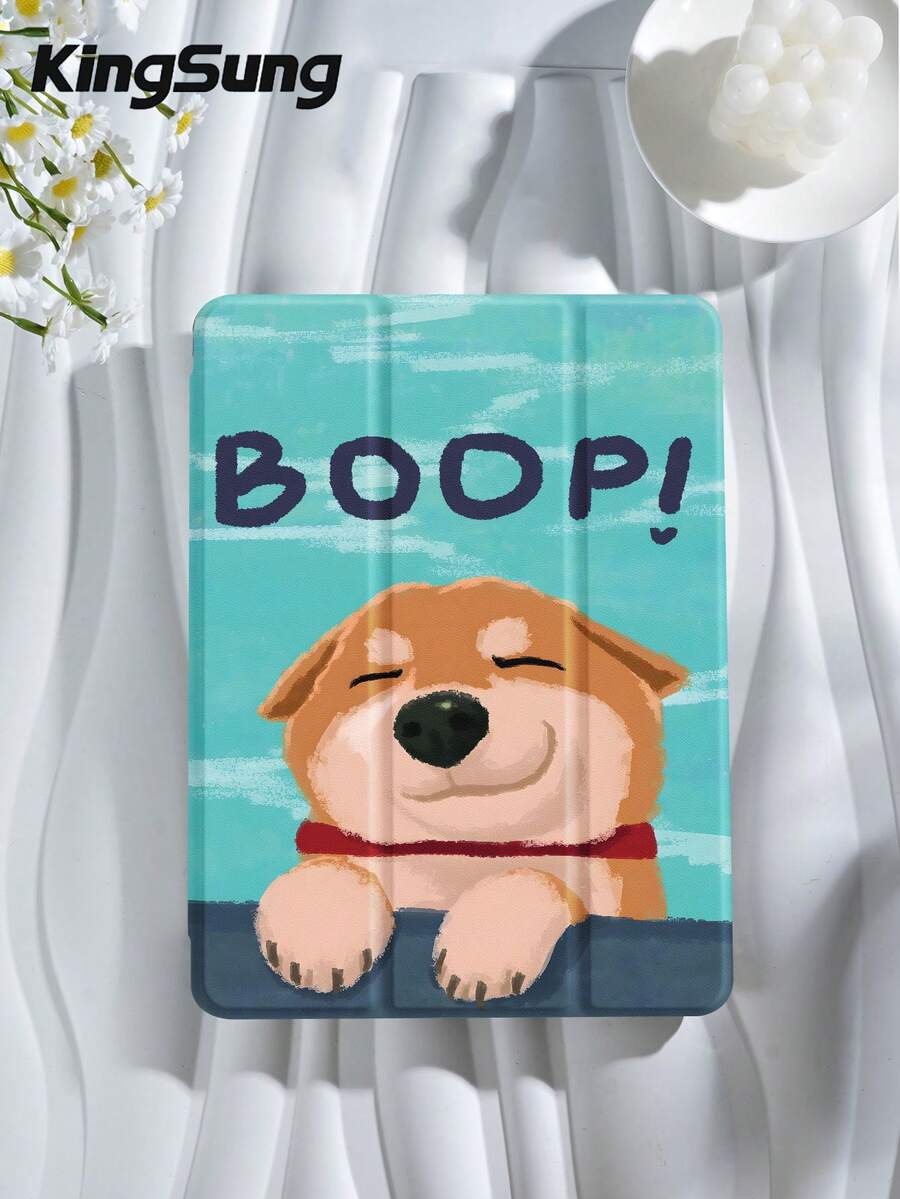Kingsung Husă pentru tabletă cu model Dog BOOP, compatibilă cu iPad 9.7/10.2/10.5/10.9/12.9/Pro 11, a 10-a generație, compatibilă cu Samsung Galaxy Tab S6 Lite de 10.4 inci, compatibilă cu Kindle Paperwhite a 12-a generație 2024, Kindle (a 11-a generație) versiunea 2022, protecție moale la cădere, suport inteligent/trezire/oprire automată