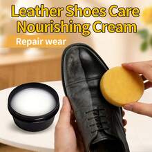皮革护理滋养抛光蜡套装，包含抛光海绵，提升皮革光泽，修复褪色和老化痕迹，适用于皮鞋、皮包、马鞍、皮夹克、手提包、沙发等，蕴含优质蜂蜡 - 彩色 - 查看 1